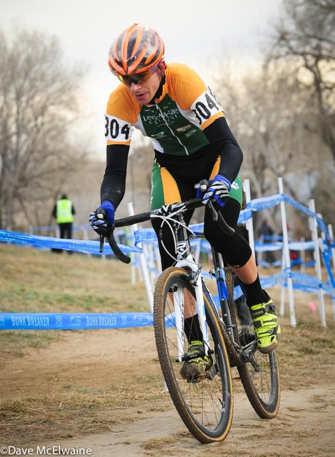 Kerry Werner (Lees-McRae) leading on lap one