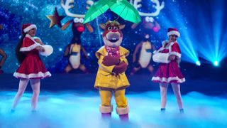 Reindeer on-stage during The Masked Singer UK Christmas Special 2023
