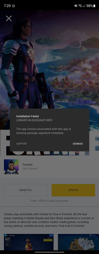 Fortnite Chapter 4 update error