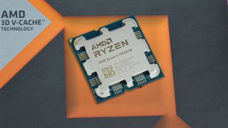 AMD Ryzen 9 7950X3D liggende oppå esken sin