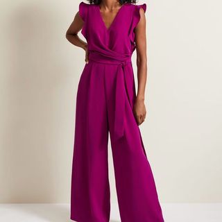 model in phase eight magenta jumpsuit