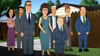 the cast of king of the hill wearing nice clothes