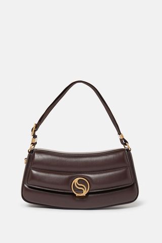 Stella McCartney Chocolate Brown S-Wave Padded Shoulder Bag