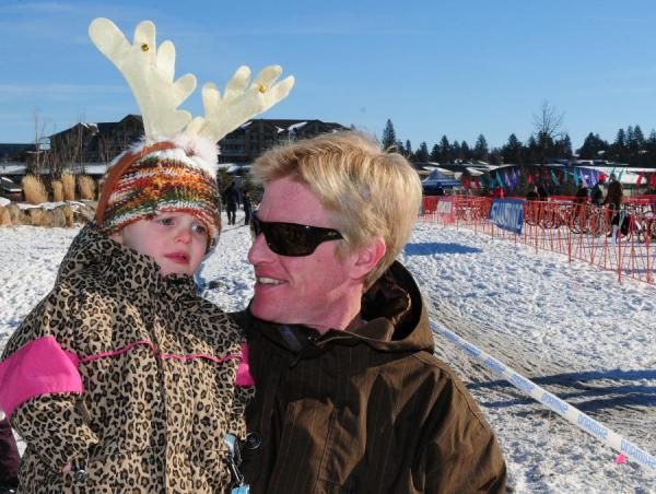 This little girl was very proud of her antlers.