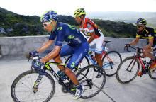 Nairo Quintana and race leader Daniel Diaz