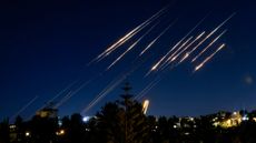 Missiles illuminate over Iran