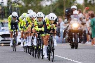 UTRECHT NETHERLANDS AUGUST 19 Louis Meintjes of South Africa and Team Intermarch Wanty Gobert Matriaux sprints during the 77th Tour of Spain 2022 Stage 1 a 233km team time trial in Utrecht LaVuelta22 WorldTour on August 19 2022 in Utrecht Netherlands Photo by Bas CzerwinskiGetty Images