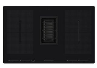 induction hob and extractor in black colour