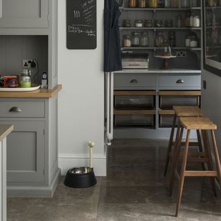 marble flooring kitchen with rustic kitchen with modern utilitarian storage