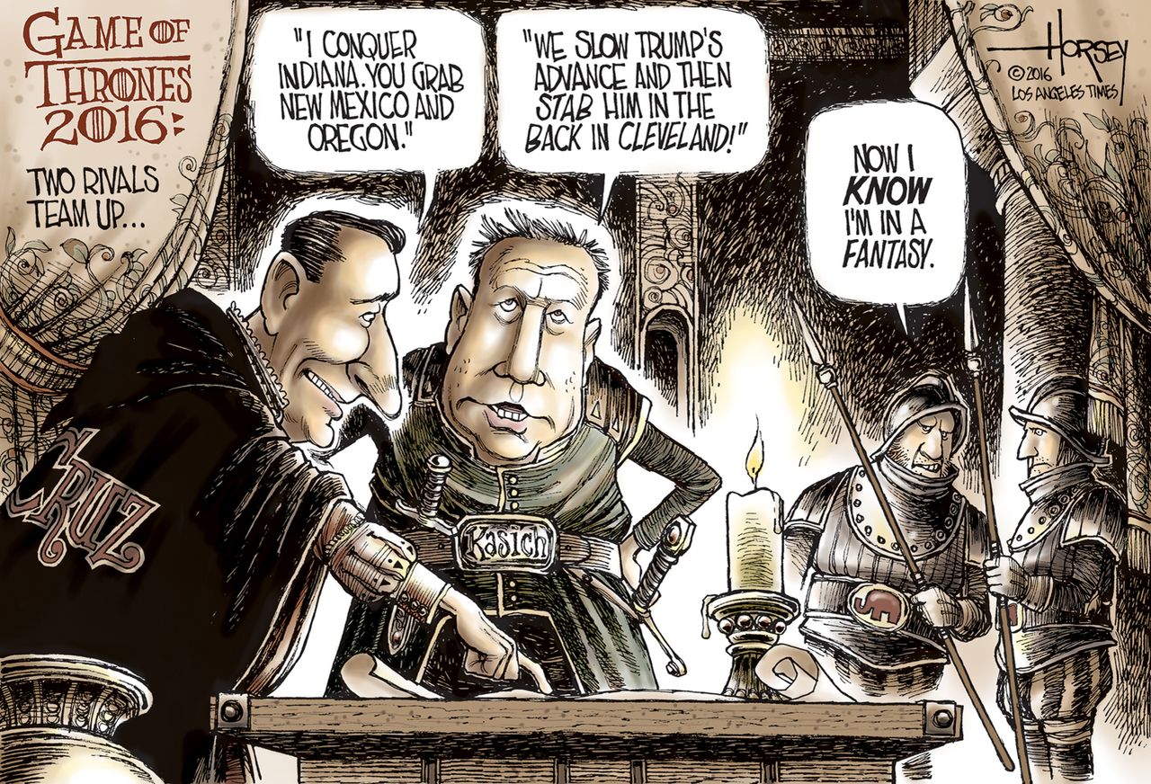 Political Cartoon U.S. Cruz Kasich 2016