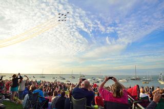 It's not just for boats: the Red Arrows at Cowes Week. Credit: Gary Blake/Alamy