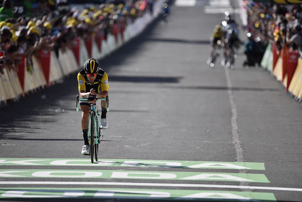 Primoz Roglic (LottoNL-Jumbo) trimmed eight seconds off his gap to race leader Geraint Thomas