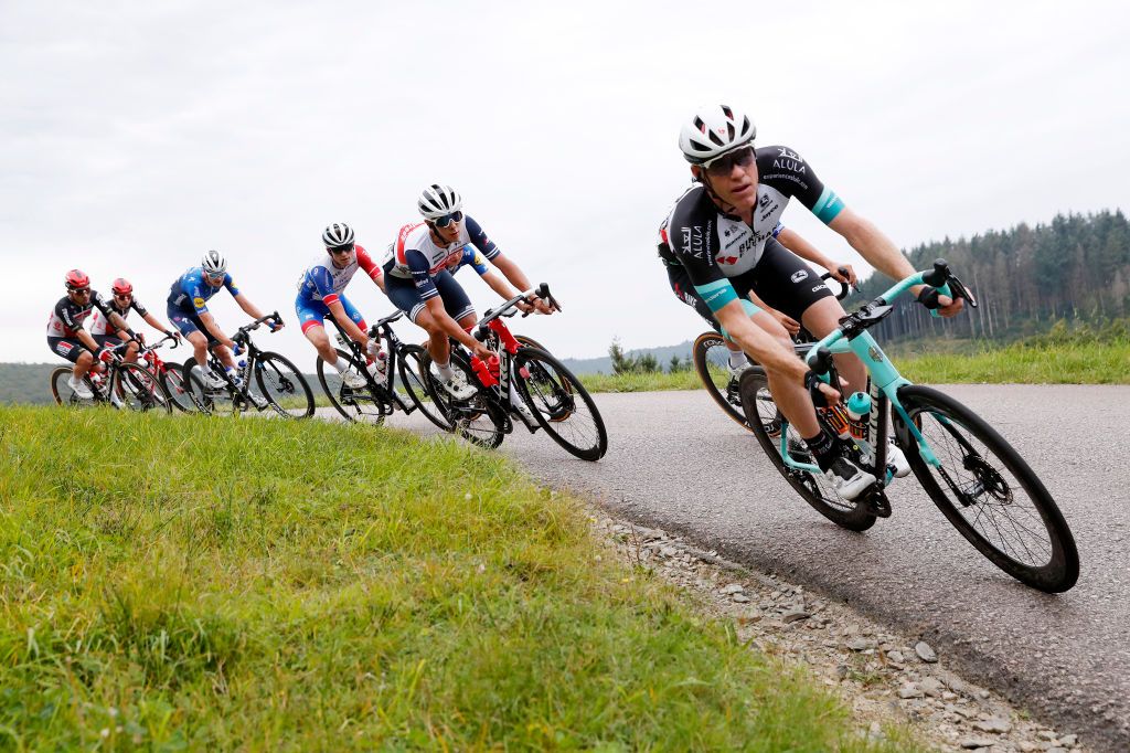 LUXEMBOURG LUXEMBOURG SEPTEMBER 14 Brent Bookwalter of United States and Team BikeExchange competes during the 81st SkodaTour De Luxembourg 2021 Stage 1 a 140km stage from Luxembourg to LuxembourgKirchberg 352m skodatour skodatour on September 14 2021 in Luxembourg Luxembourg Photo by Bas CzerwinskiGetty Images