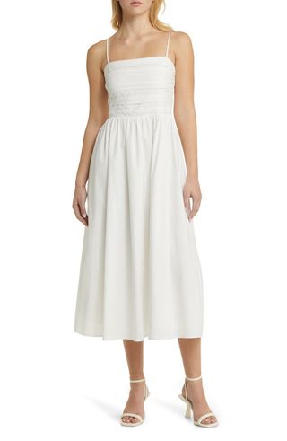 Sammie Pleat Strapless Stretch Cotton Sundress