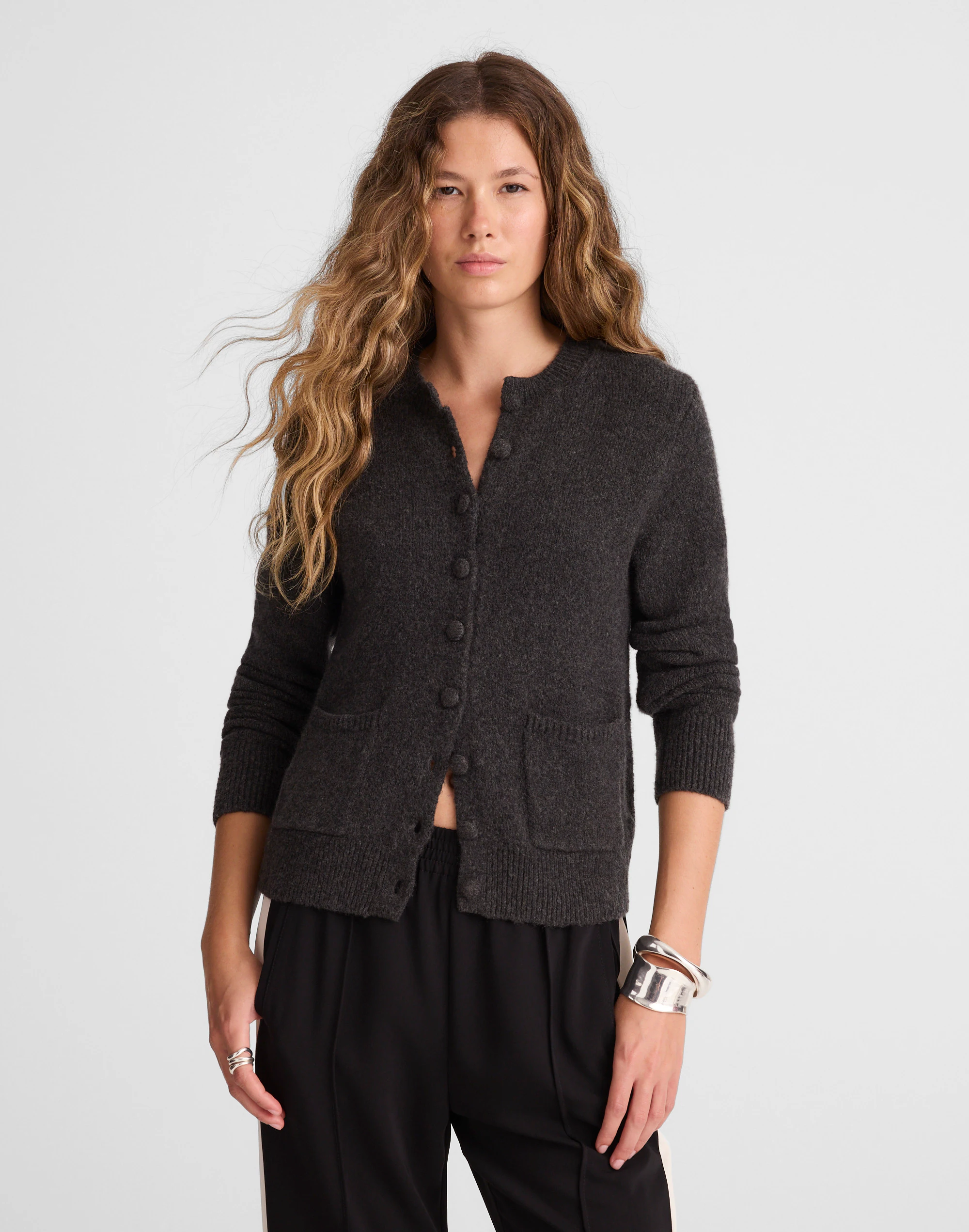 Patch-Pocket Cotton-Blend Cardigan