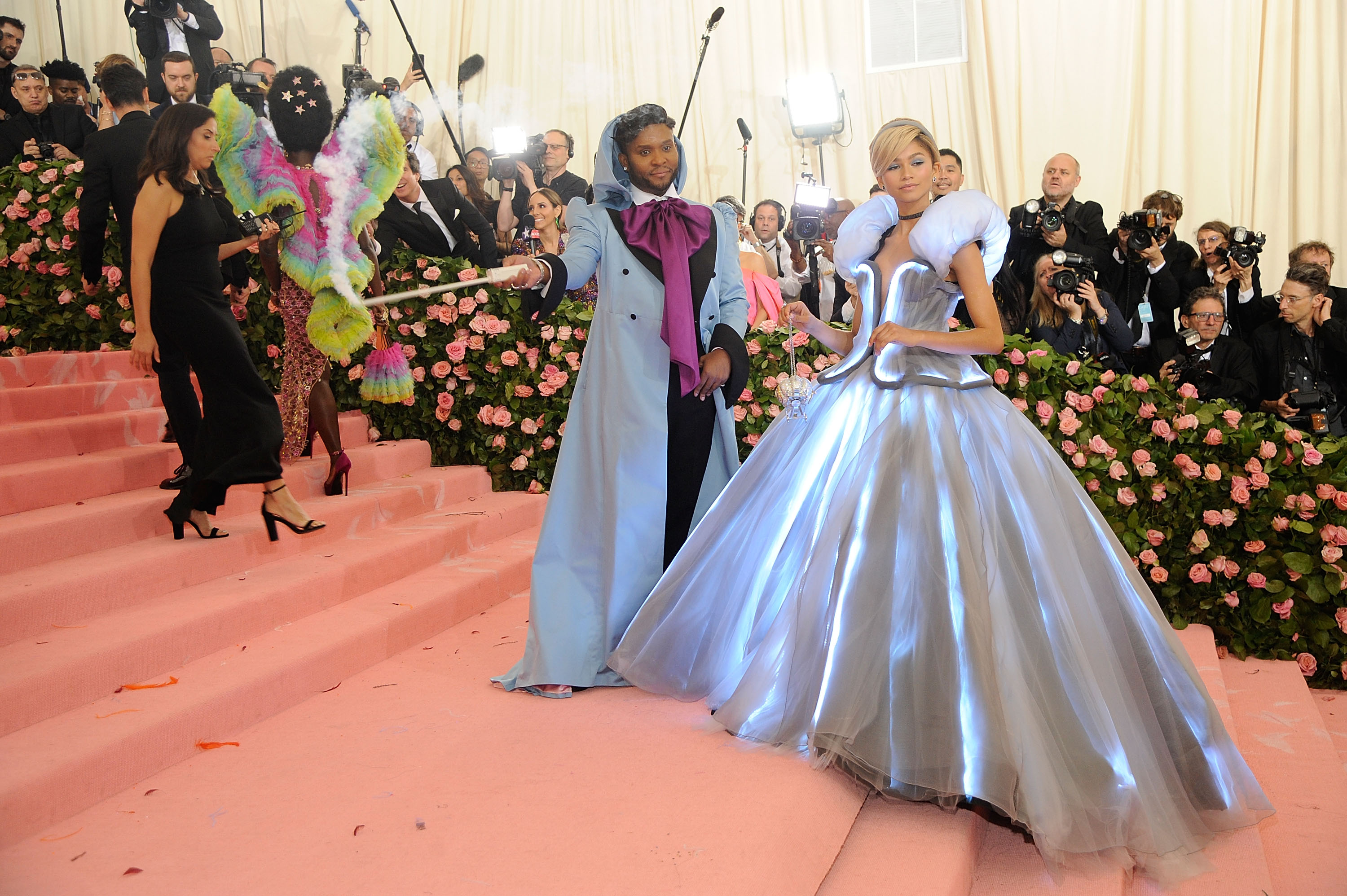 Zendaya and Law Roach on the Met Gala carpet wearing Tommy Hilfiger
