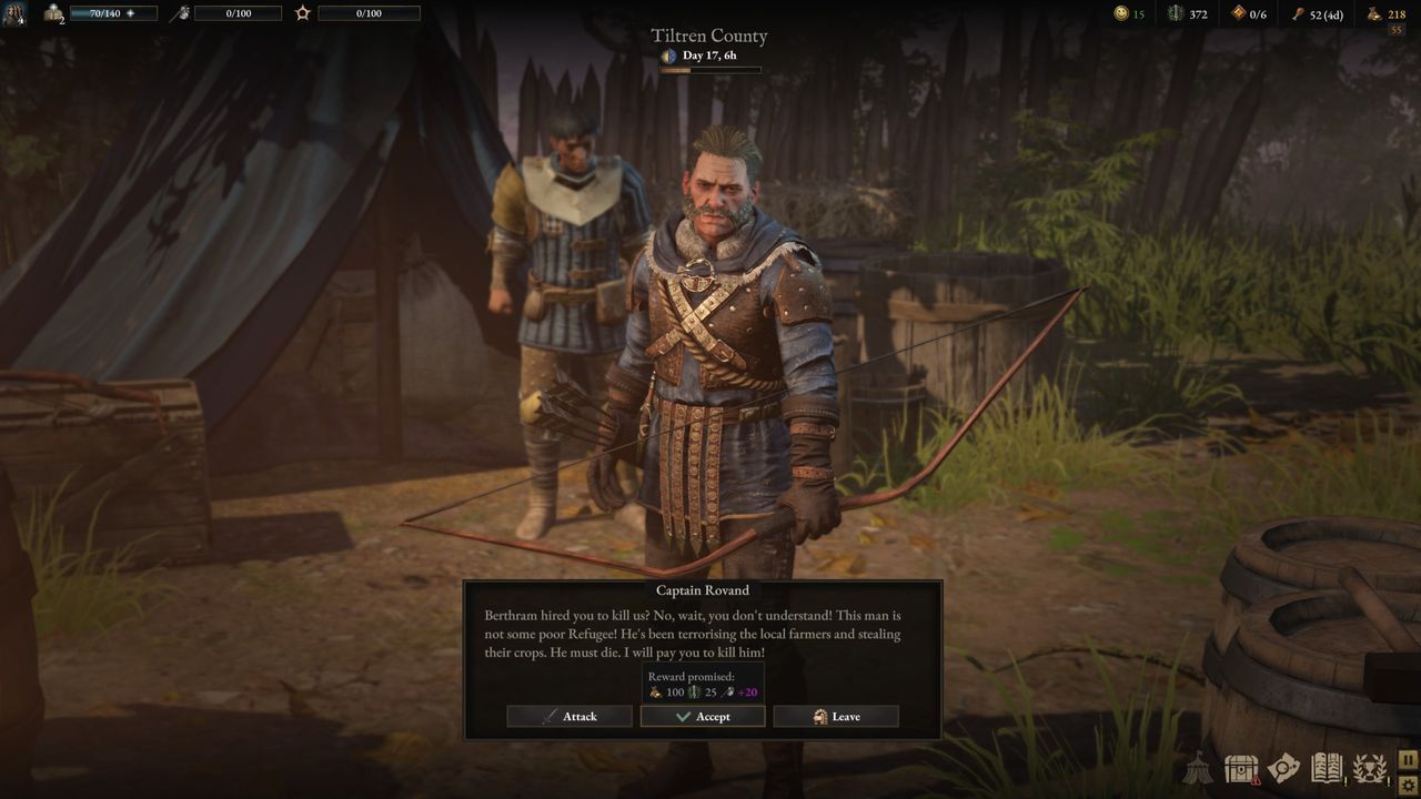 Wartales Berthram or captain choice