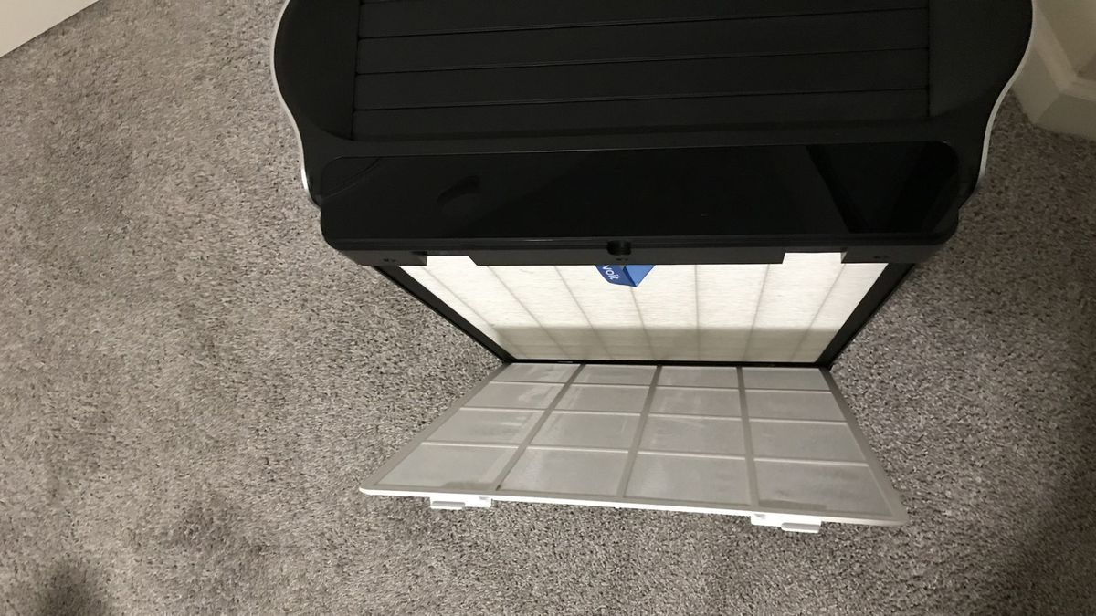 Levoit EverestAir air purifier with filter casing open