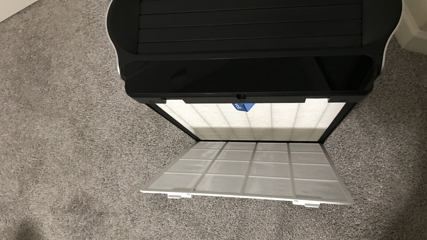 Levoit EverestAir air purifier with filter casing open
