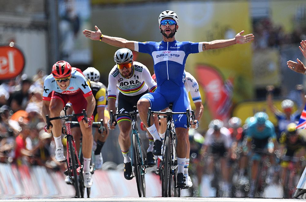 Fernando Gaviria (Quick-Step Floors) wins the opening stage at the 2018 Tour de France