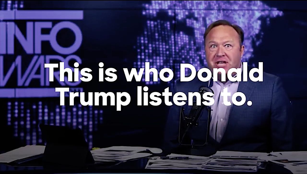 The Clinton campaign ties Donald Trump to Alex Jones