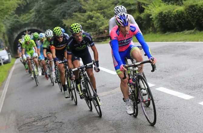 Damiano Cunego (Lampre - Merida) leads the break