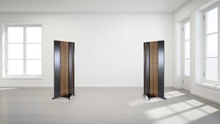 Alsyvox Tintoretto loudspeakers in a white room