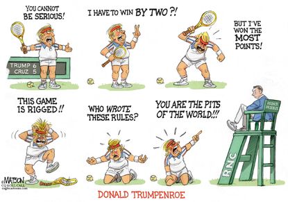 Political Cartoon U.S. Trump McEnroe 2016