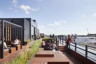 roof terrace at 80 Charlotte Street by Make and Derwent