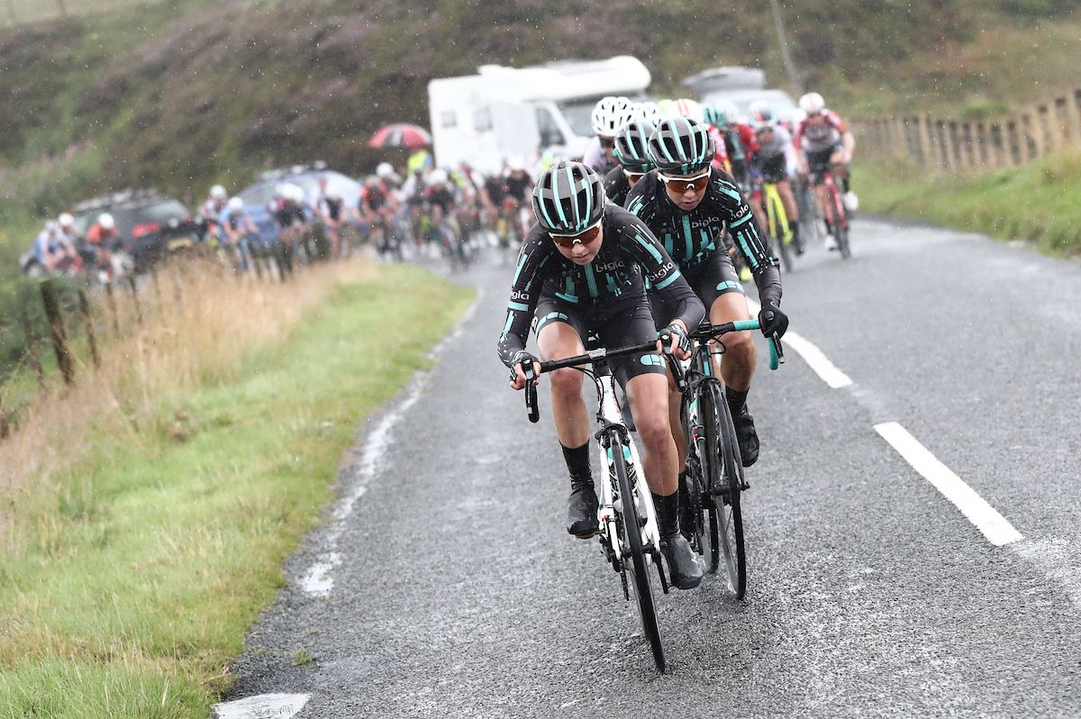 Bigla leads the peloton