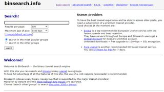 binsearch website screenshot