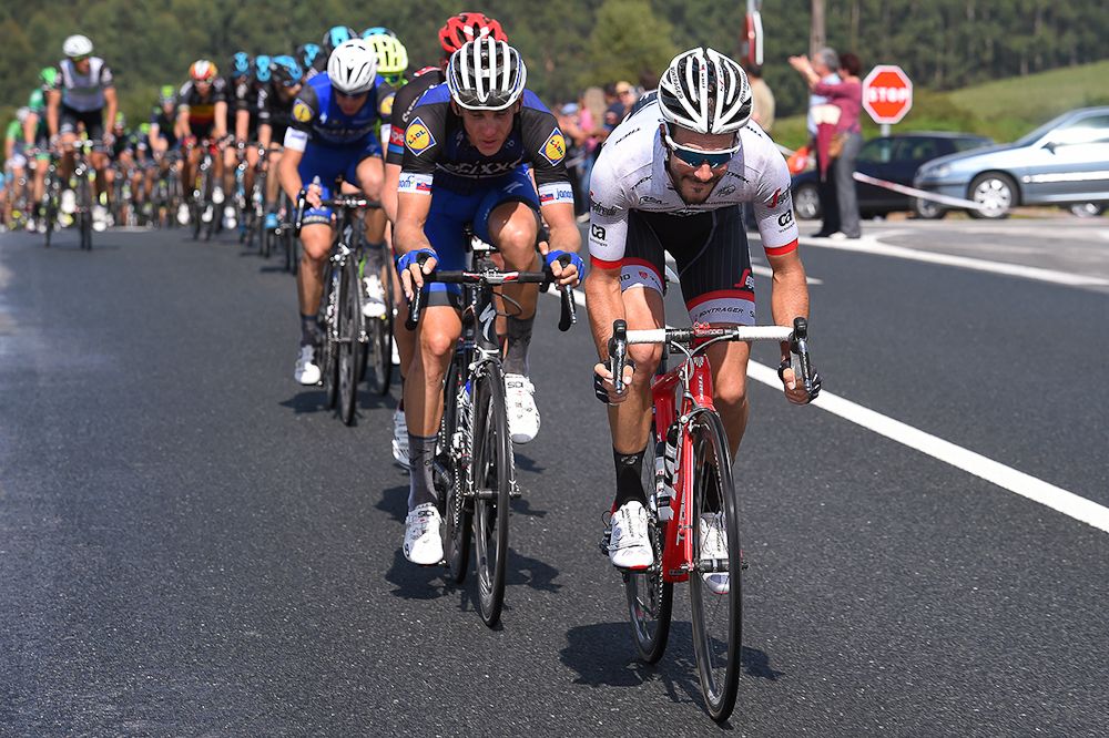 Julien Bernard drives the pace for Trek-Segafredo