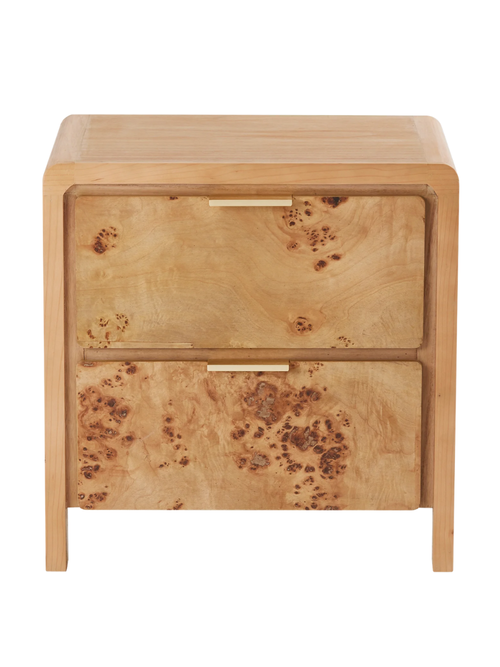 Burlwood Nightstand