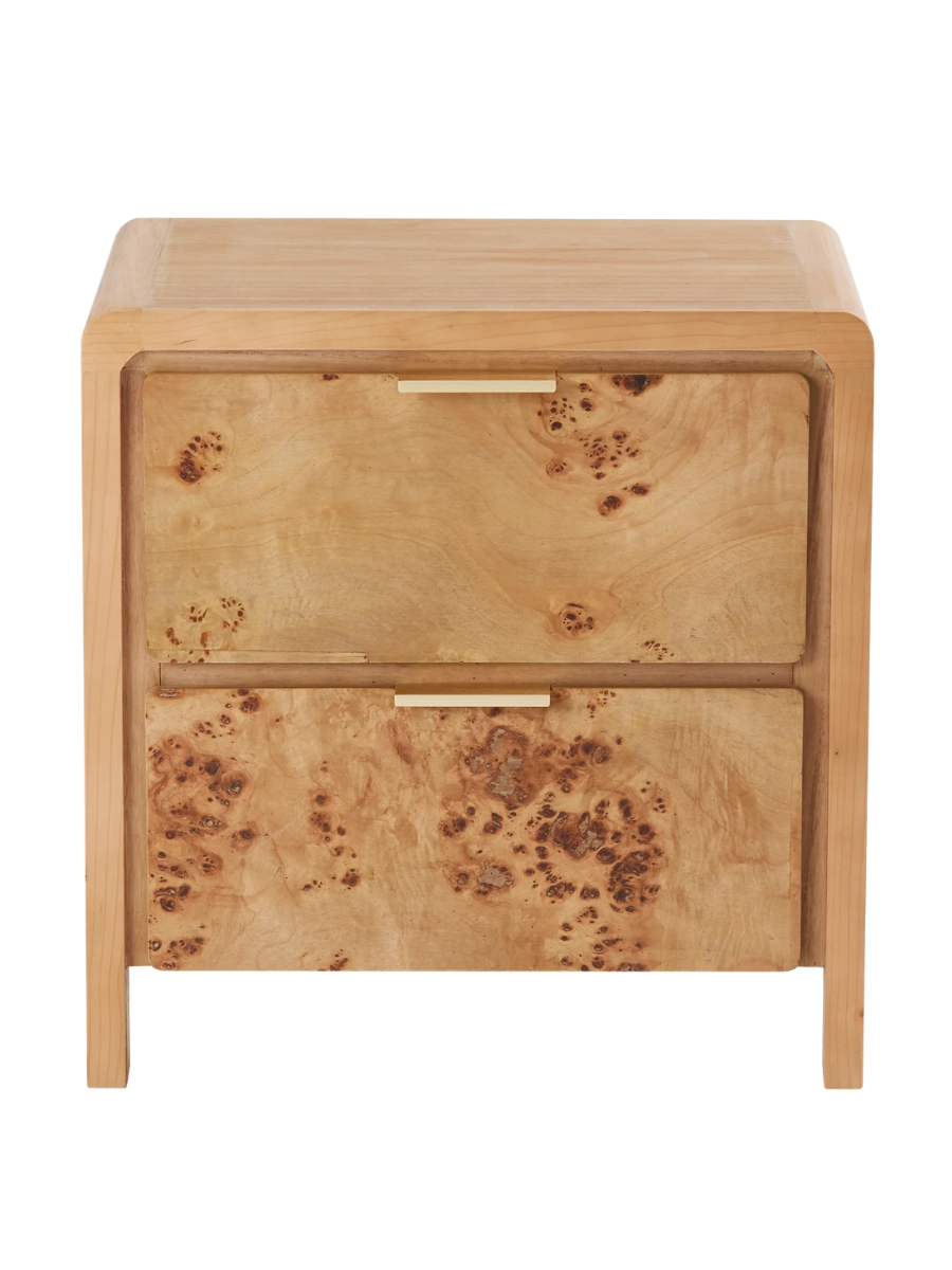 Burlwood Nightstand