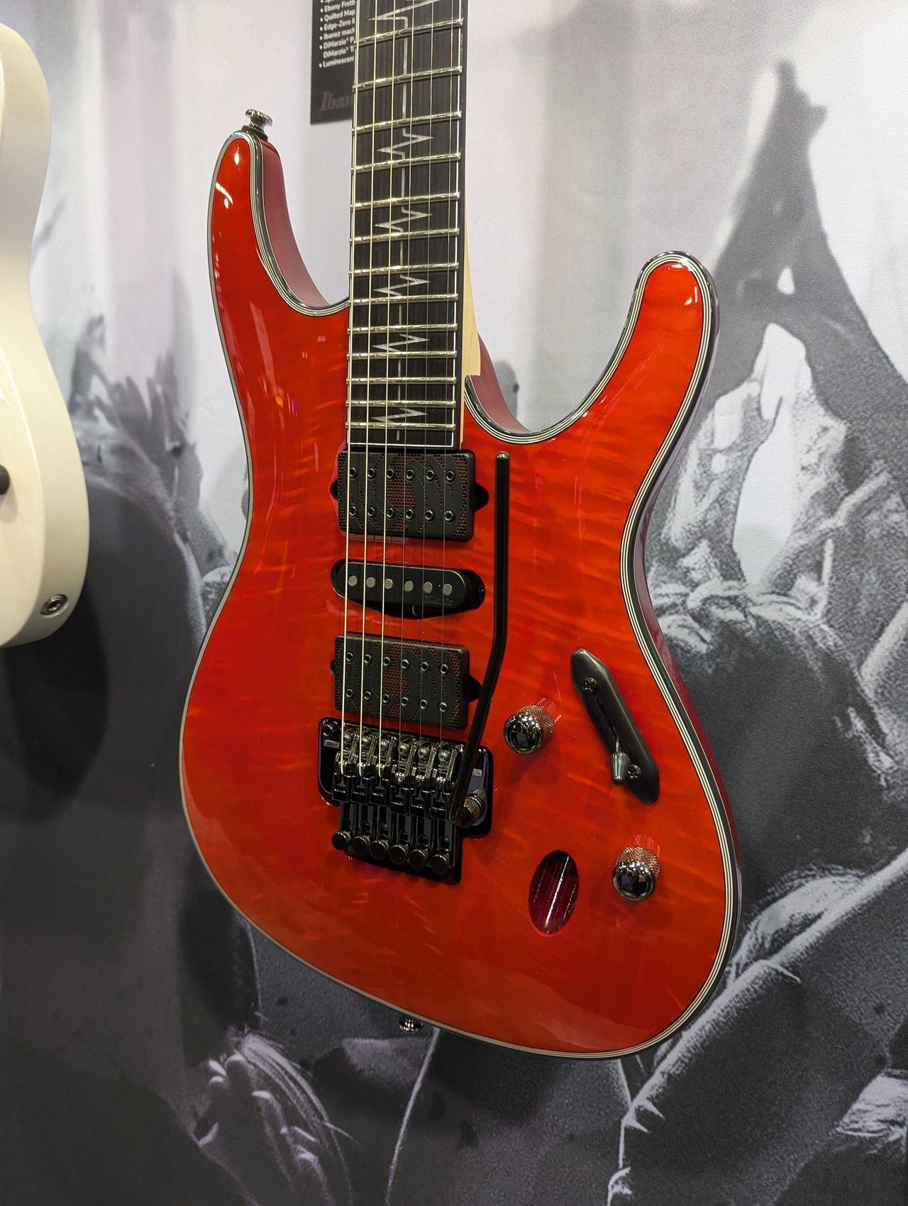 One of Ibanez's new-for-2026 guitars, pictured at the company's 2026 NAMM booth