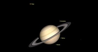 More than a month past opposition, the prominent, creamy-yellow dot of Saturn will shine well above the southeastern horizon after dusk as October begins.