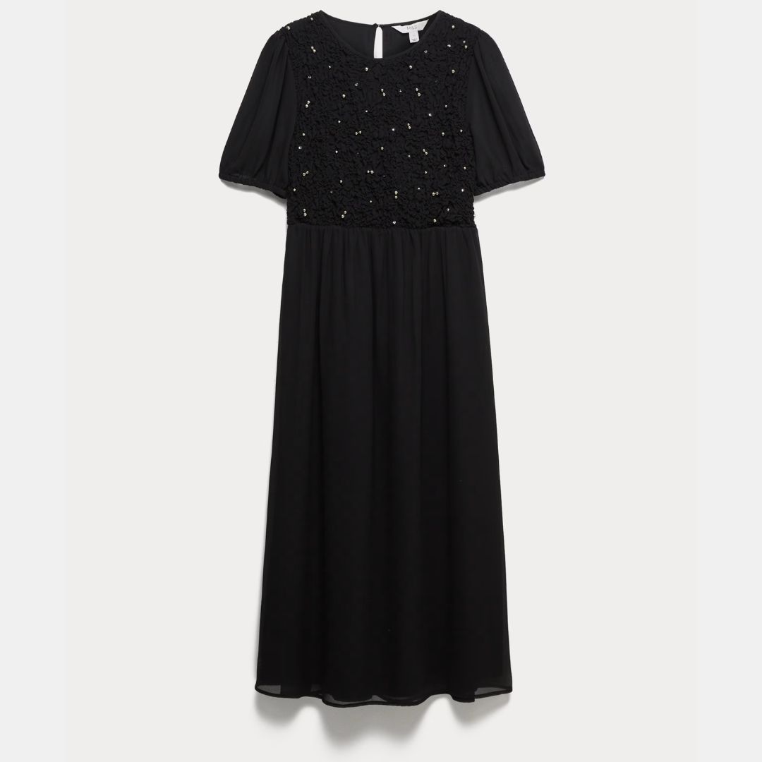 M&amp;amp;S Georgette Beaded Midaxi Dress
