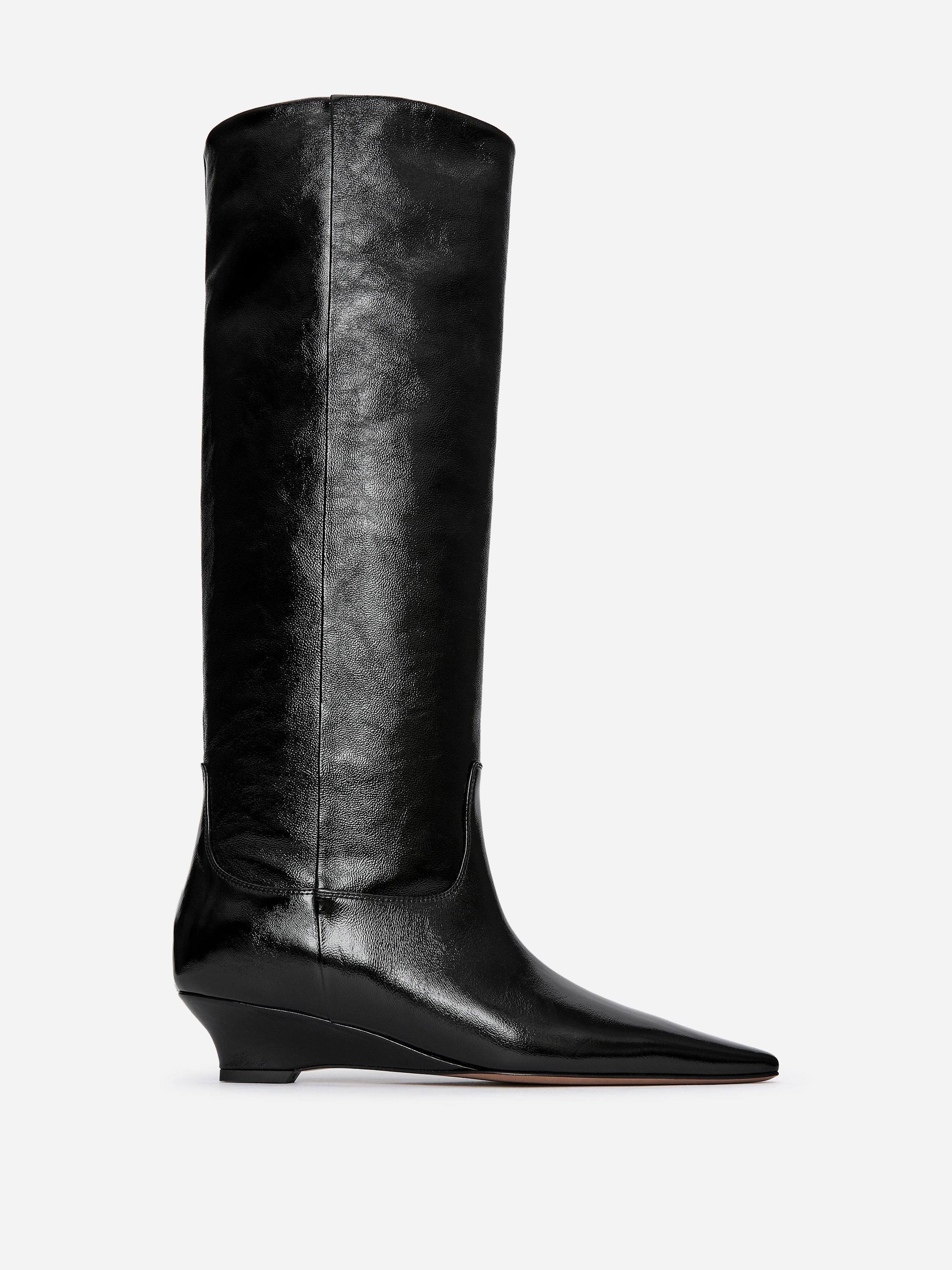 Glossy Leather Boots &amp;ndash; Black &amp;ndash; Women &amp;ndash; Arket Gb