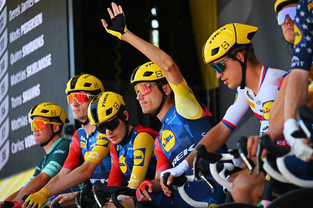 GAP, FRANCE - JULY 24: Juan Ayuso of Spain and Team Lidl - Trek prior to the 113th Tour de France 2026, Stage 19 a 127.9km stage from Gap to Alpe d&amp;amp;apos;Huez 1835m / #UCIWT / on July 24, 2026 in Gap, France. (Photo by Tim de Waele/Getty Images)