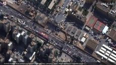 A wider view from WorldView-3 of pro-Iranian protests at the U.S. Embassy in Baghdad, Iraq on Jan. 1, 2019.