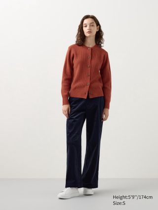 uniqlo, Lambswool Crew Neck Cardigan