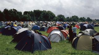 Busy campsite with lots of tents