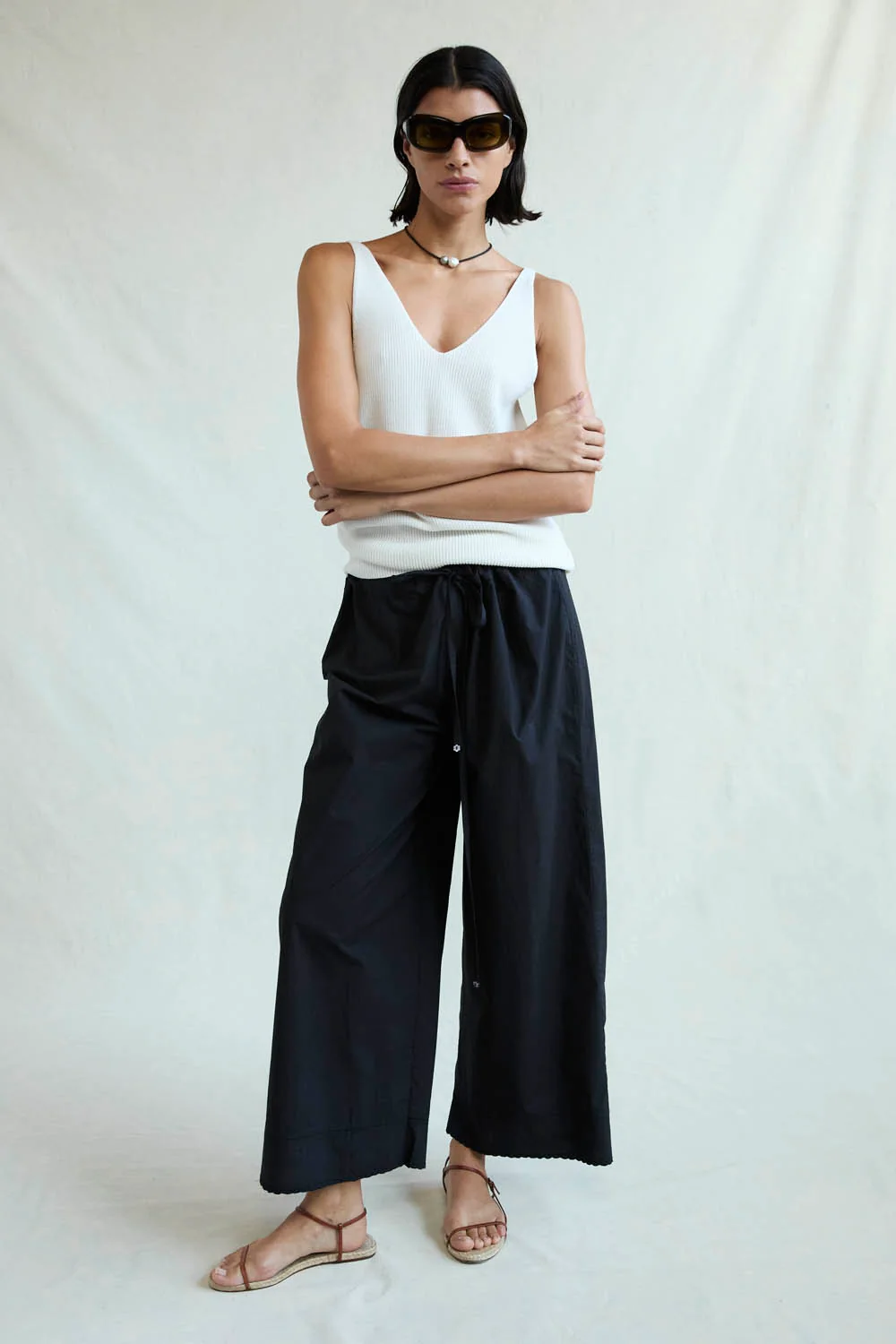 Chan Luu, Ramona Poplin Pant Caviar