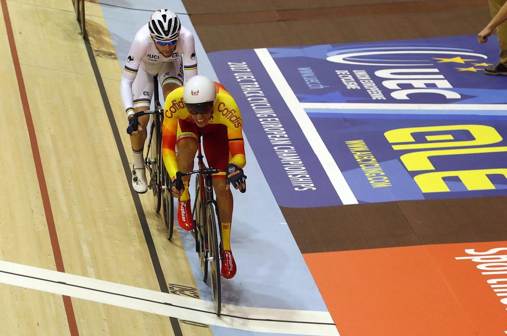 Alberto Torres (Spain) and Benjamin Thomas (France) in the men's omnium