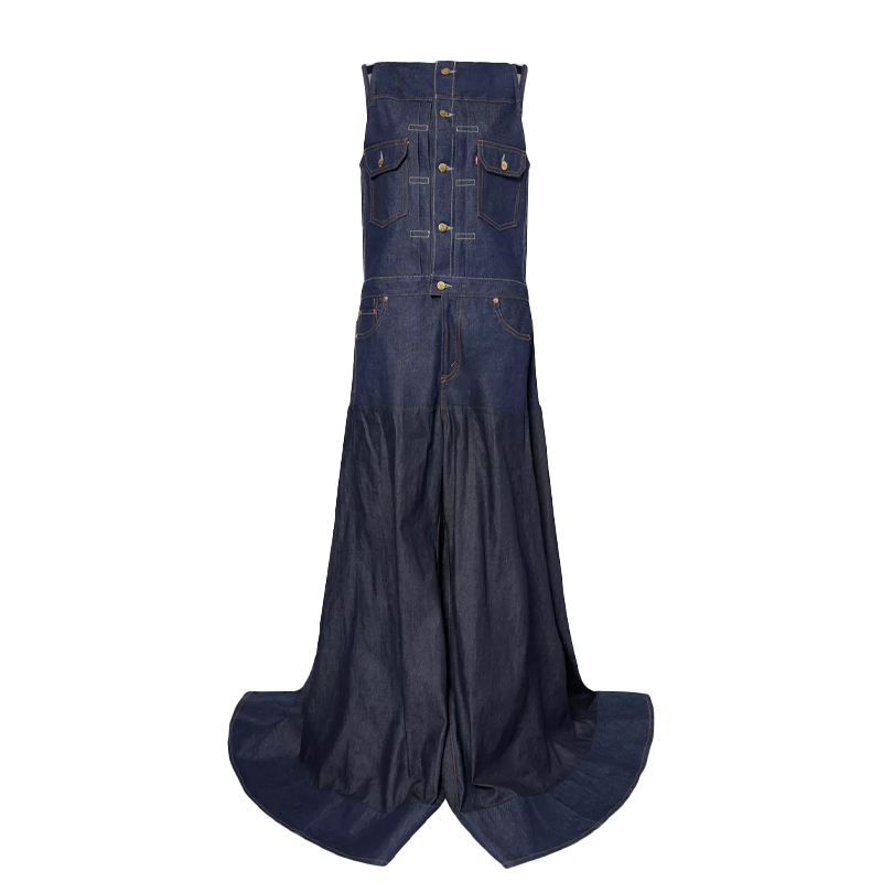 sleeveless oversized denim jumpsuit, Sacai x Levi&#039;s