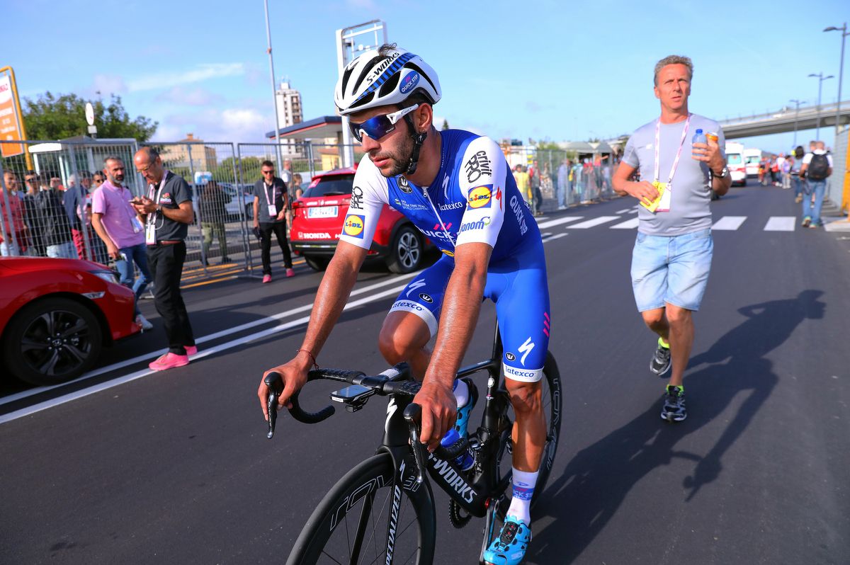 A disappointed Fernando Gaviria post stage 1 of the Giro