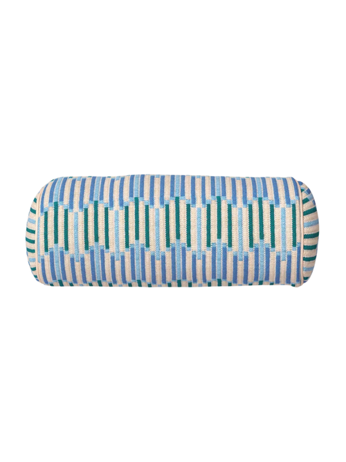 Wavy Stripe Woven Bolster Pillow Multi-Cool 