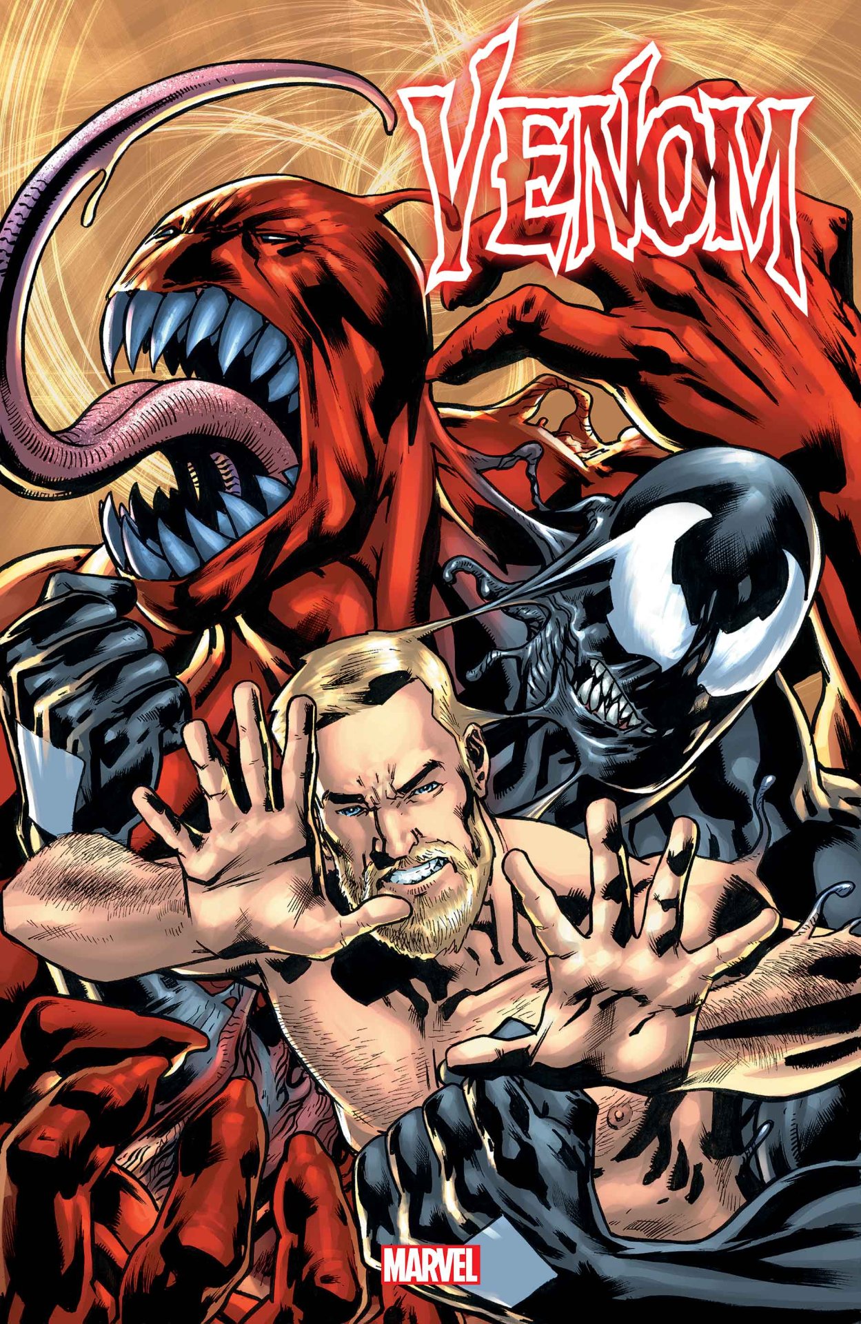 Portada variante de Venom #17 por Bryan Hitch