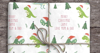 Personalised Dinosaur Christmas Wrapping Paper