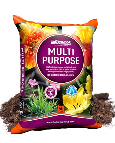 Growmoor Multi-Purpose Compost for Use All Around the Garden &amp;ndash; Promotes Healthy Growth, Vibrant Flowers &amp;amp; Strong Roots &amp;ndash; 50l